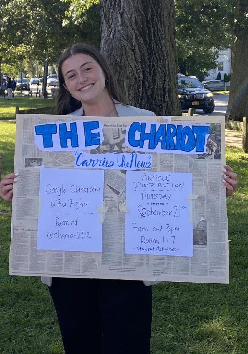 Editor-in-Chief Fiona O'Reilly, pictured at the Club Fair 2023, bids farewell to her time on The Chariot.