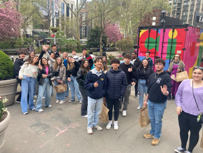 NHP students pose on the streets of NYC. 