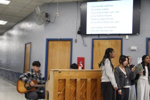 Students perform music central to the holiday at the Easter Event. (Source by Sharon Xiao)