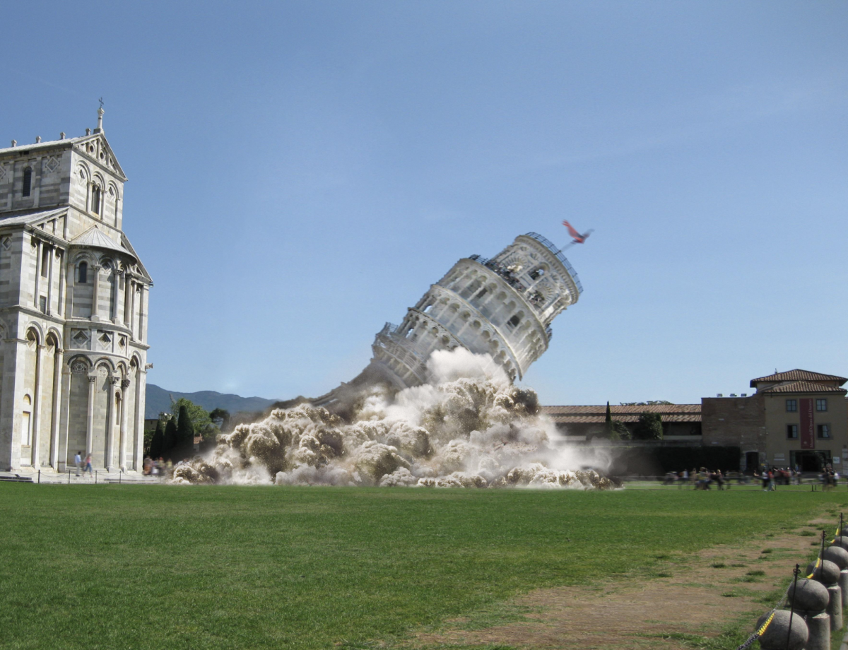 Shortly after, the tower has to change its name to the "Tower of Pisa' as it was no longer leaning. 