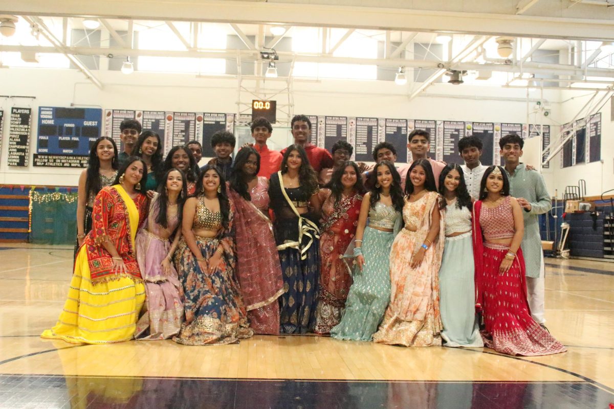 The dancers celebrate after their performance at the Diwali Celebration.