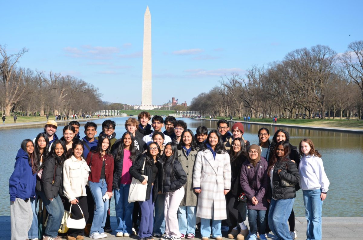 NHP Model UN visits the Washington Monument while exploring the D.C. area.